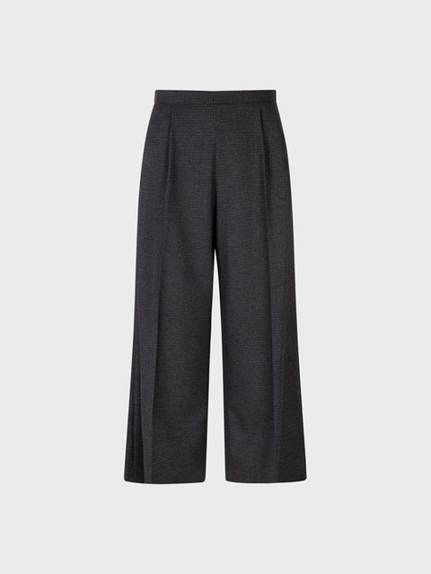 Pantalone con doppie pieghe davanti a quadri