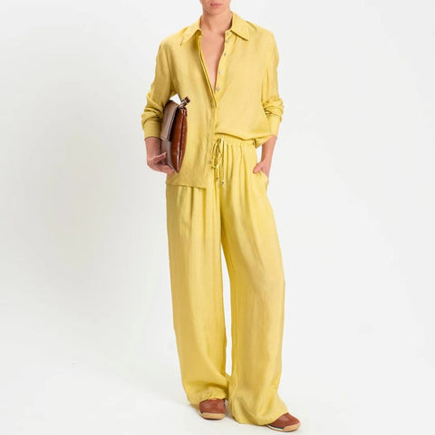 Pantalone tinta unita con coulisse