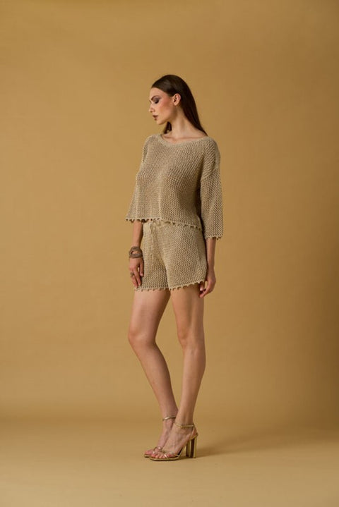 Maglia crochet lurex