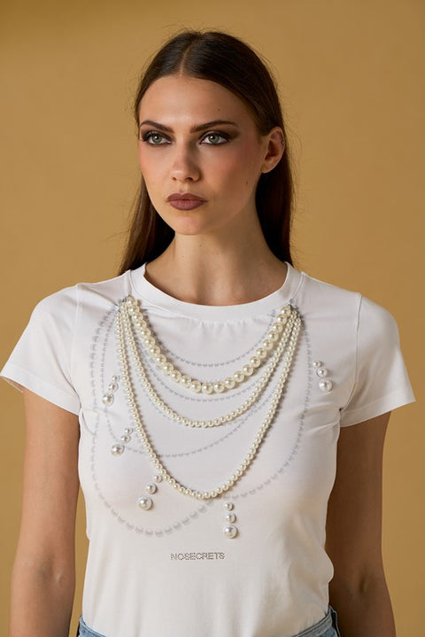T-shirt collana perle