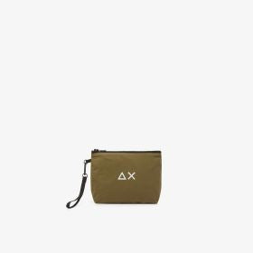 Pochette in nylon verde militare scuro