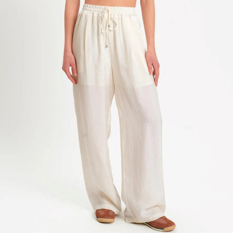 Pantalone tinta unita con coulisse
