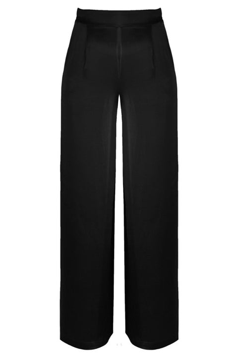 Pantalone palazzo in raso elasticizzato