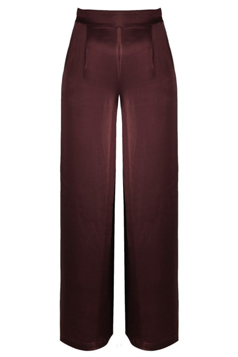 Pantalone palazzo in raso elasticizzato