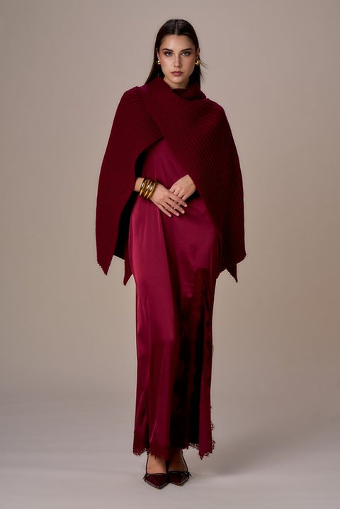 Poncho maglia e coste