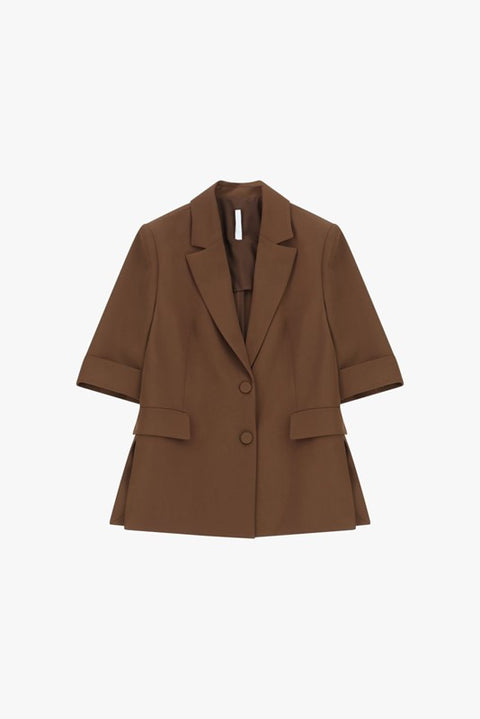 Blazer monopetto maniche corte spacchi laterali