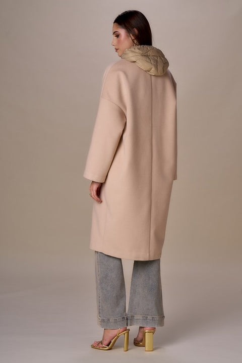 Cappotto con gilet in piuma