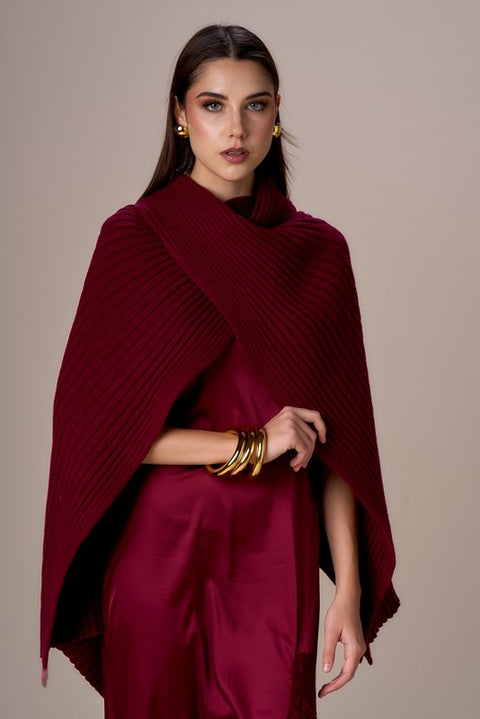 Poncho maglia e coste