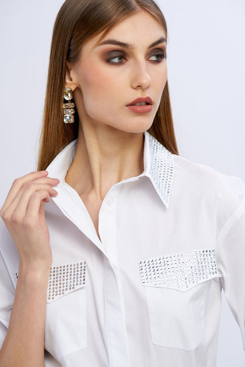 Camicia tasche diamanti