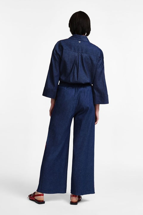 Pantaloni palazzo chambray