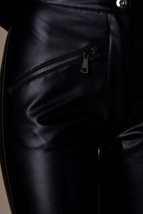 Pantalone simil pelle zippato