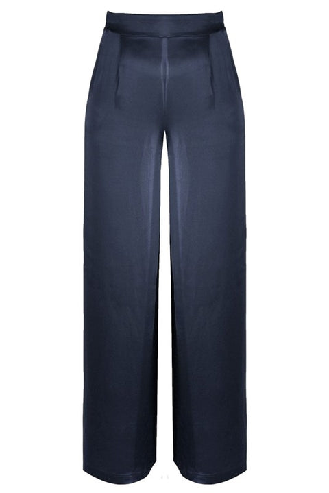 Pantalone palazzo in raso elasticizzato
