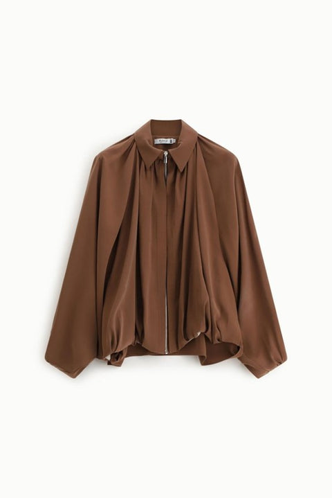 Bomber jacket ampia con zip e maniche ballon