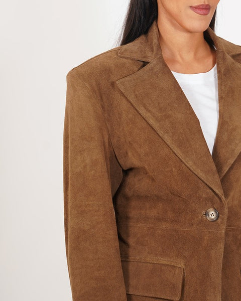 Blazer monopetto in crosta
