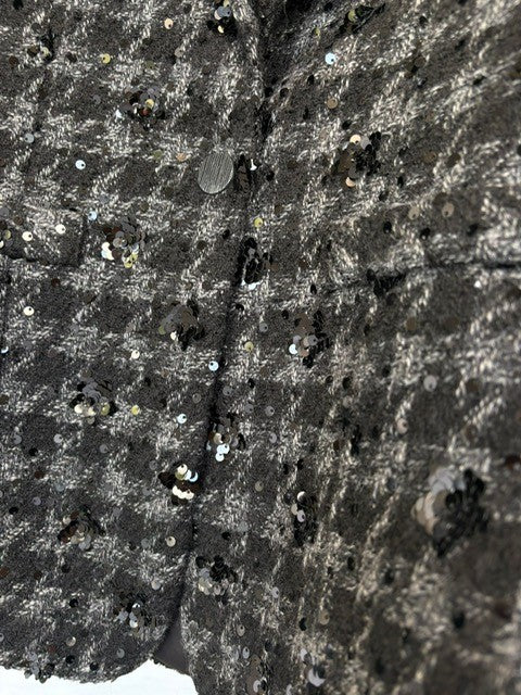 Giacca pied de poule con paillettes