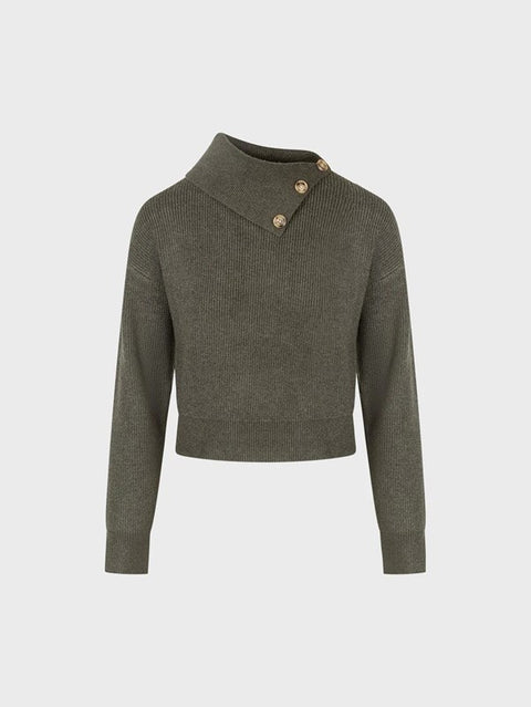 Maglia con collo alto in costa inglese