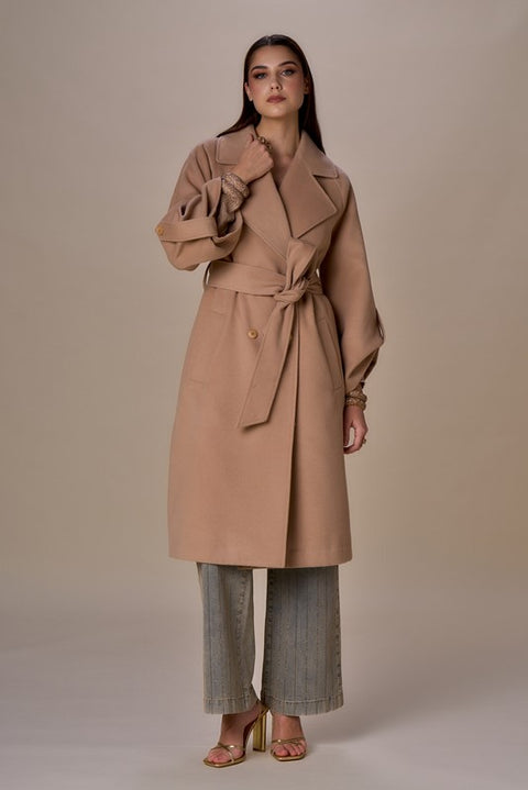 Cappotto over con cintura