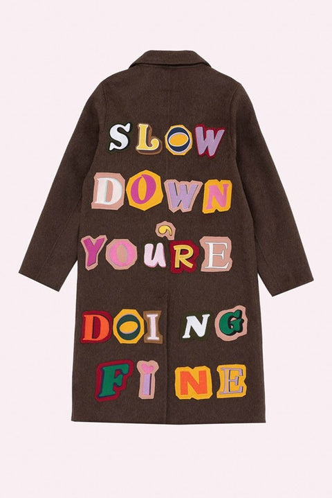 Crazy logo wool coat