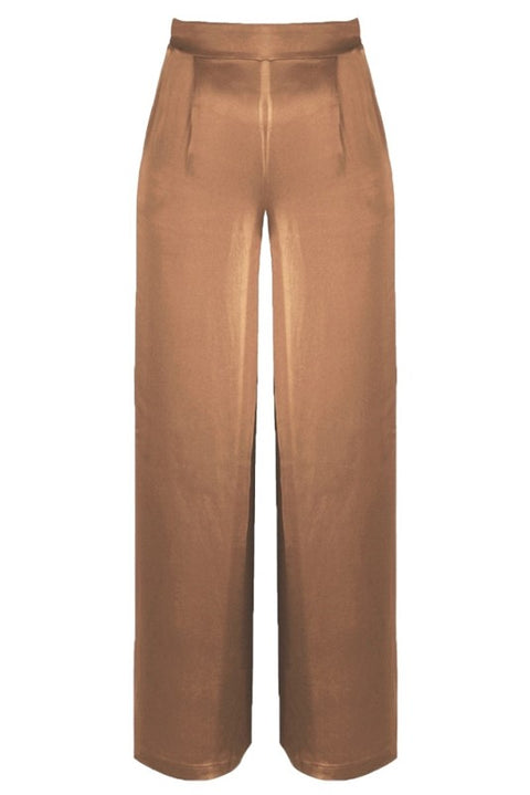 Pantalone palazzo in raso elasticizzato