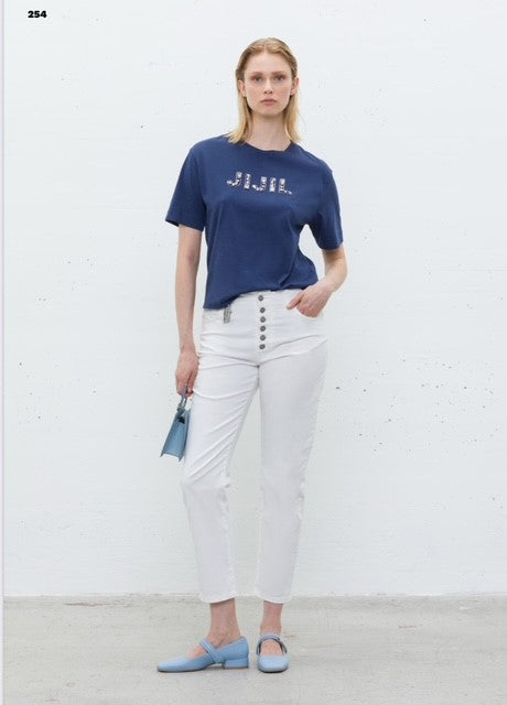 T-shirt sritta strass jijil