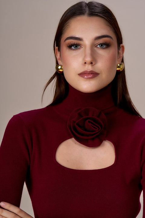 Maglia scollo rosa