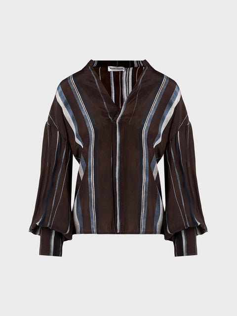 Camicia stampata scollo a v