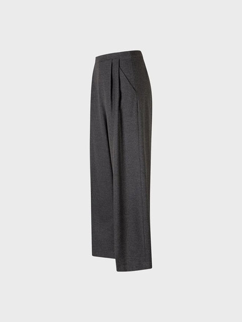 Pantalone con doppie pieghe davanti a quadri