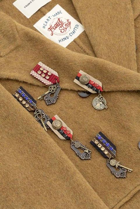 Multi pins wool blazer