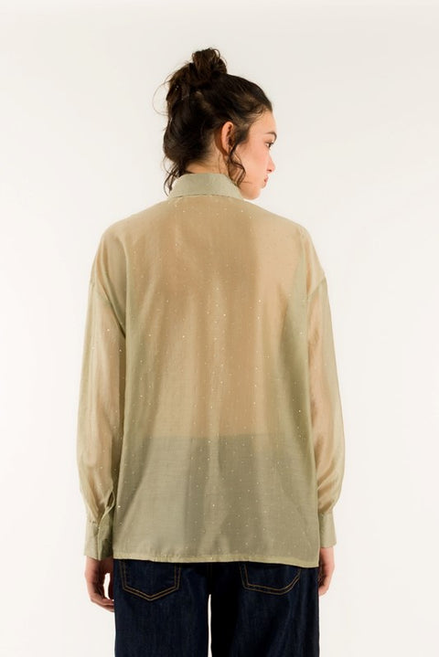 Camicia stondata strass