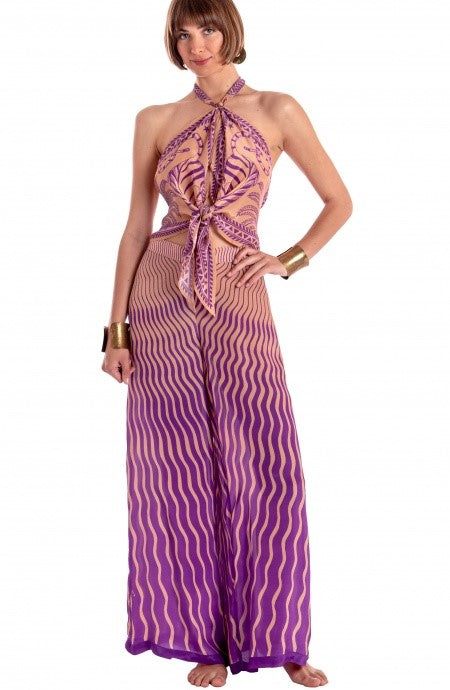 Top foulard stampa tiger sun