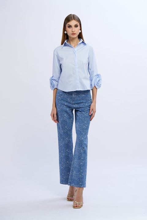 Camicia maniche rose