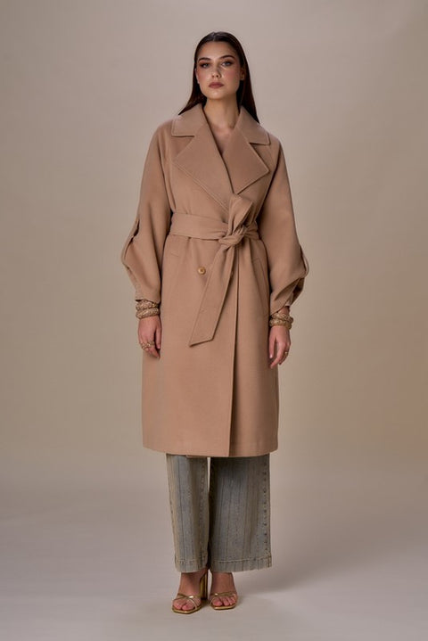 Cappotto over con cintura