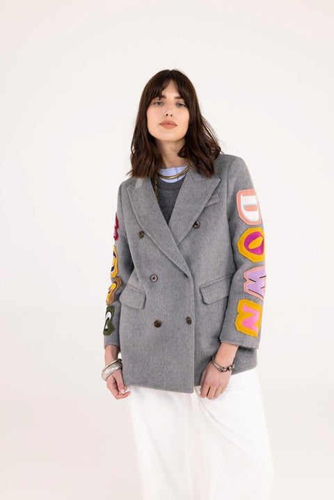Crazy logo wool blazer