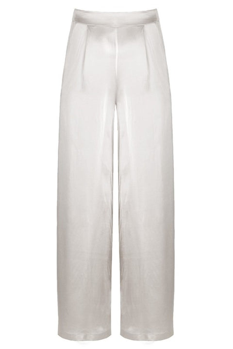 Pantalone palazzo in raso elasticizzato