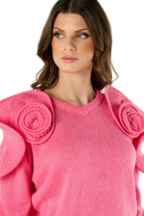 Maglia v con rose