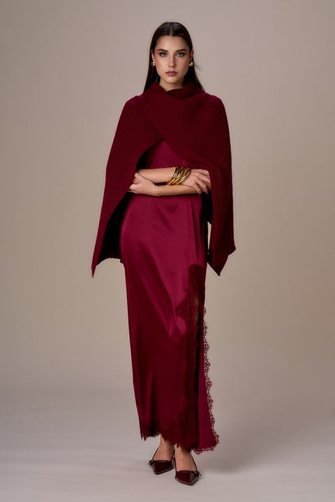 Poncho maglia e coste