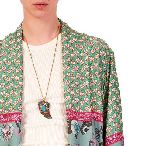 Kimono lungo fantasia fiori