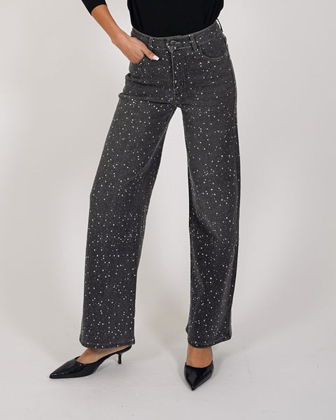 Jeans balloon fit full paillettes