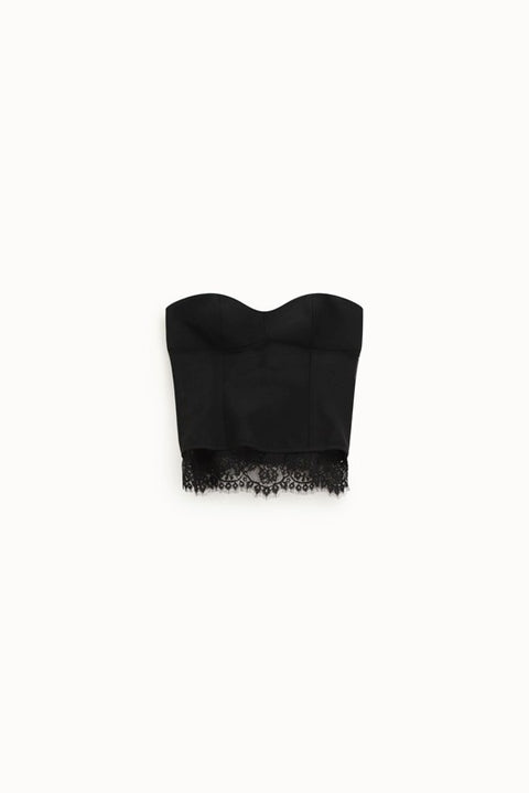 Top con scollatura a cuore e pizzo