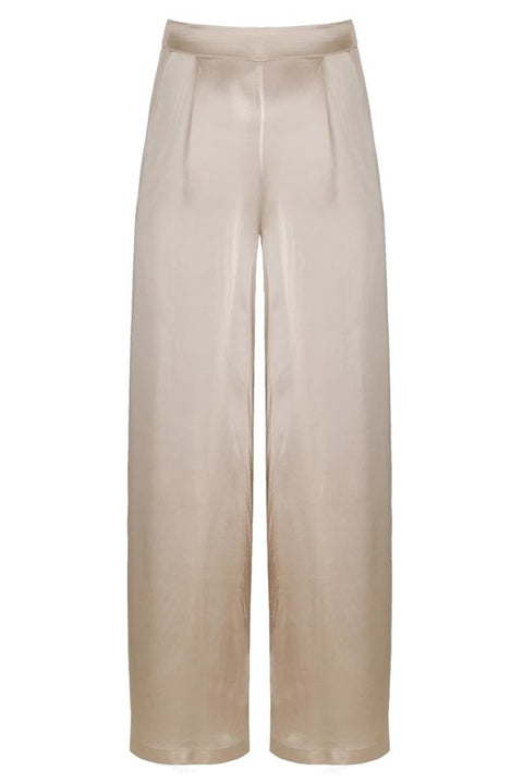 Pantalone palazzo in raso elasticizzato